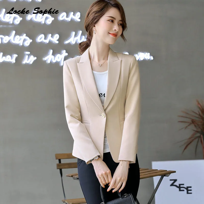 1pcs Women's Plus size Blazers coats 2019 Autumn Fashion cotton blend Splicing Small Suits jackets ladies Skinny Blazers Suits