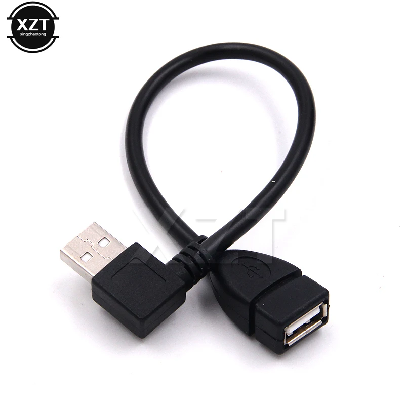 USB 2,0 A папа-мама 90 Угловой Удлинительный адаптер кабель USB2.0 папа-мама вправо/влево/вниз/вверх кабель шнур Кабель-адаптер