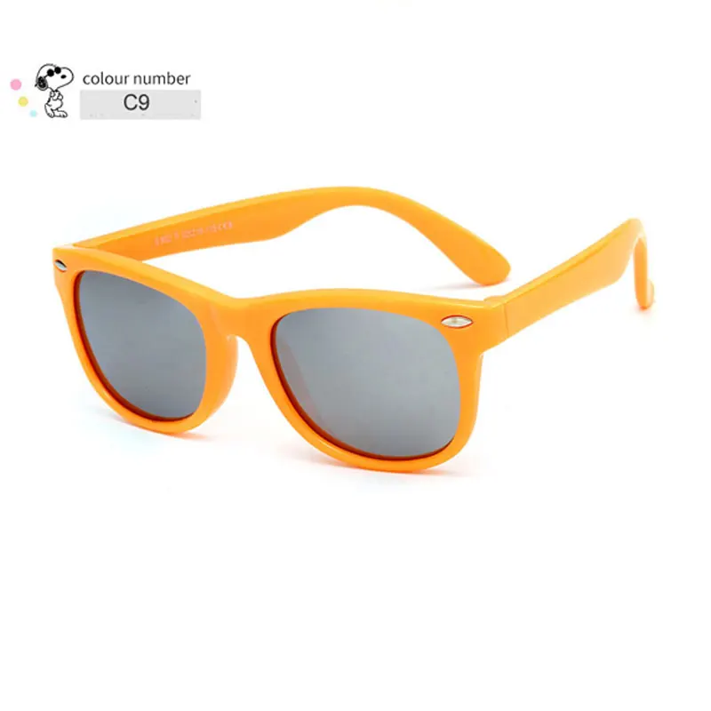 Квадратные очки Детские поляризованные Детские Винтаж для девочек и мальчиков детские солнцезащитный крем Роскошные Брендовая Дизайнерская обувь очки UV400 Ninos Óculos - Цвет линз: C9