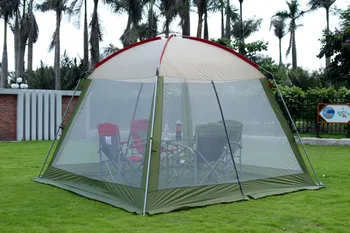 

High quality single layer ultralarge 4-8person family party gardon beach camping tent gazebo sun shelter mesh mosquito tent