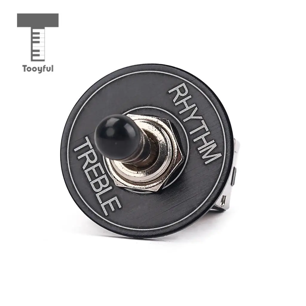 Tooyful Black 3 Way Toggle Switch Pickup Selector with Rhythm Treble Switch Washer Ring for LP Electric Guitar