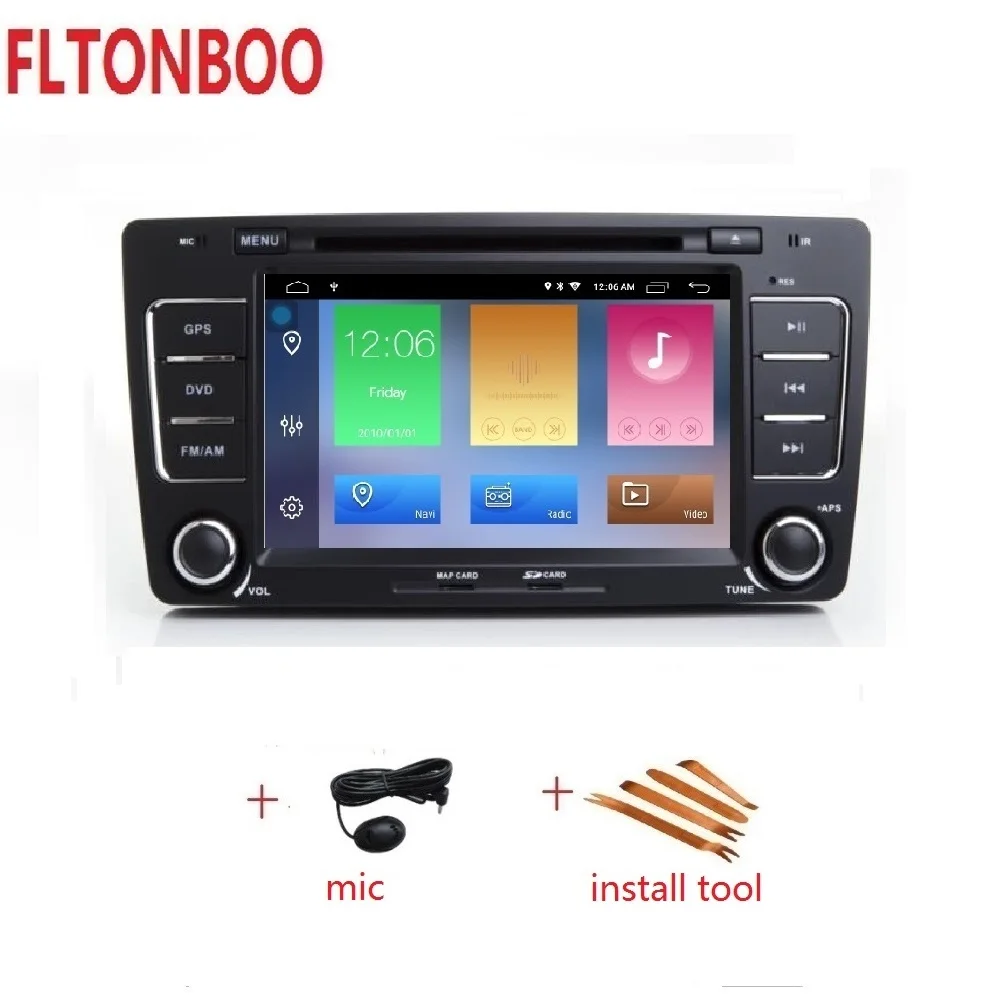 Excellent 7 inch Android 9  FOR Skoda Octavia ,gps navigation,wifi,radio,bluetooth,Steering wheel Canbus,free 8g map mic, RAM 2G ROM 16G 0