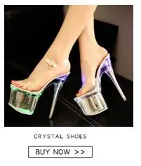 

Steel Tube Dancing Fluorescence Shine Shoes Women 2018 Summer New High Heel Peep Toe Nightclub Sandals 17.5cm Waterproof 7.5cm