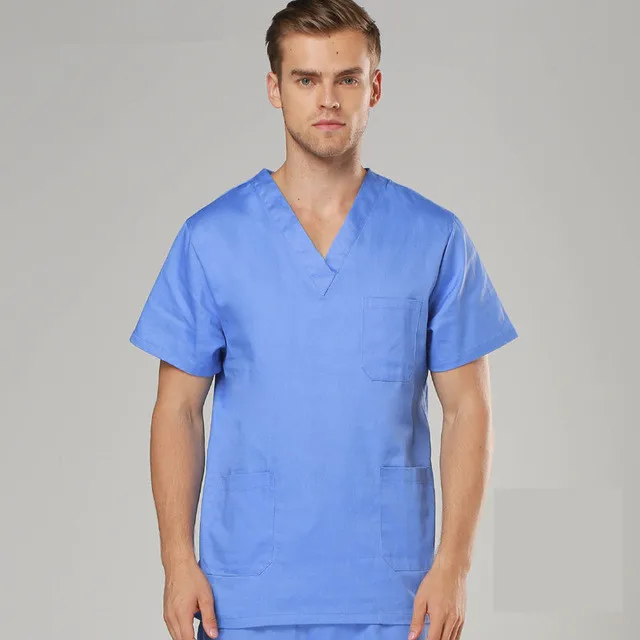 Европейский стиль, модный медицинский костюм для лаборатории, пальто для женщин, больничный скраб, Униформа, наборы, дизайн, облегающая, дышащая, униформа доктора - Цвет: men blue