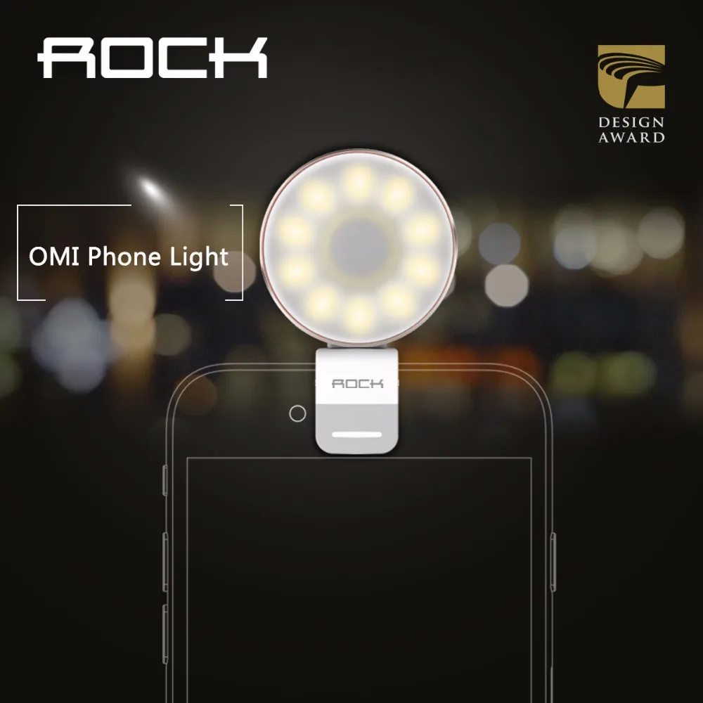 ROCK OMI Phone Light LED light compensating lamp Metal Alloy camera flashlight warm leds lights for