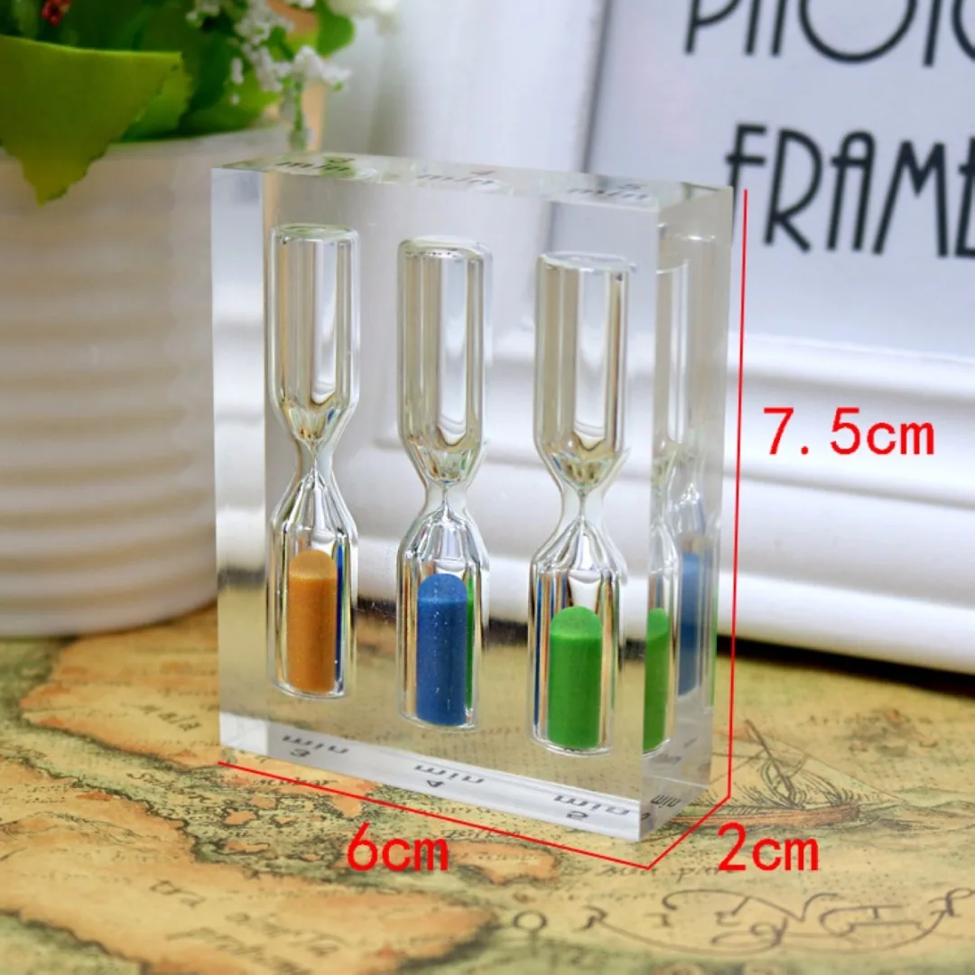 New Timer Hourglass 3,4,5min Sand Clock Sandglass Acrylic for Tea Cafe Child Gift