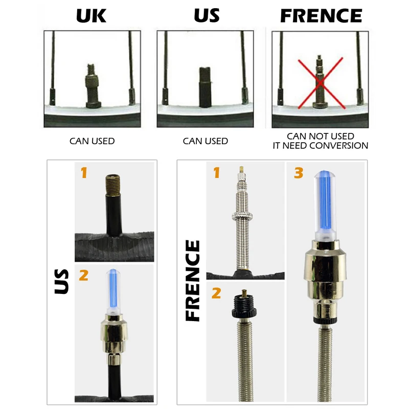 Cheap LED Bike Lights Wheel Tire Valve Bicycle Light Cycling Spoke Warning Lamp Front lights for Bicycle Taillight Flashlight 5 Colors 5