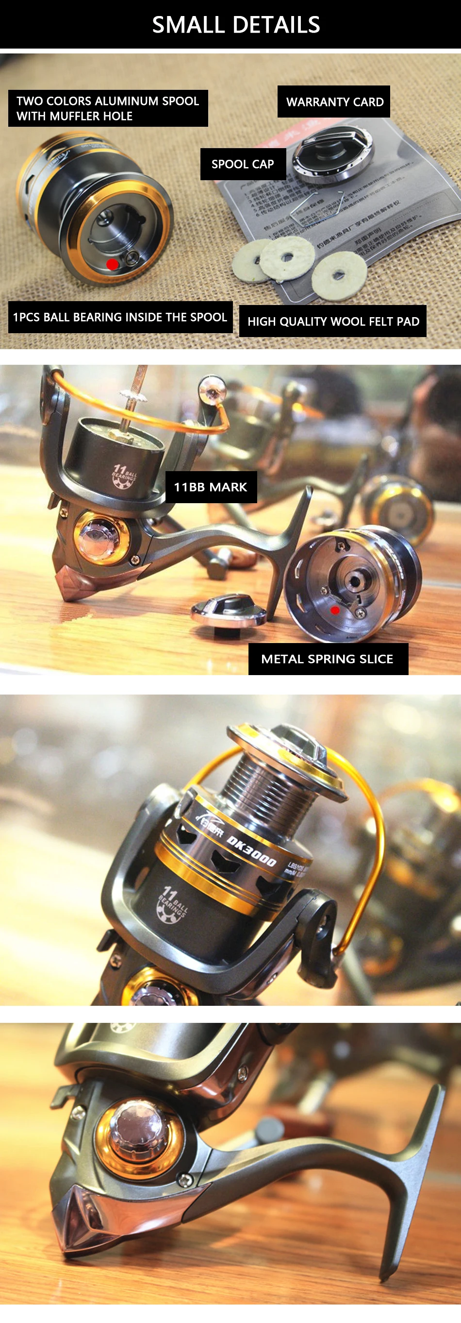 Full Metal Head Fishing Spinning Reel 11BB High Speed Baitcasting Fishing Wheel Sea Fishing Tackle DK1000-DK7000 (2)