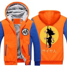 Dragon Ball Z Сон Гоку Косплей Костюм Балахон Зимнее Пальто Куртка Студент Аниме Мужчины Теплый Толстовки С Капюшоном