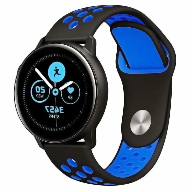 22 мм 20 мм спортивный ремешок для samsung gear Sport S2 S3 Galaxy Watch Active 42 мм 46 мм силиконовый ремешок для Huami Pebble Time huawei gt 2