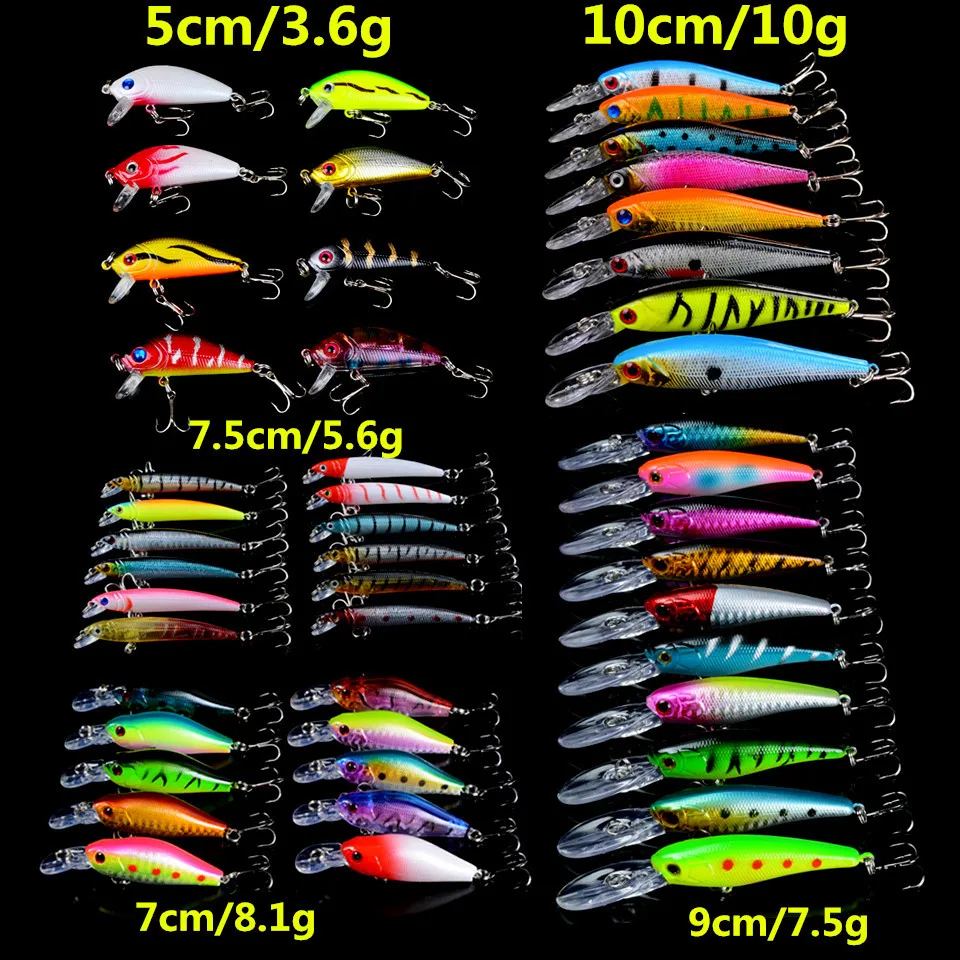 48 шт много рыболовные приманки жесткие приманки воблер хорошее качество снасти новые