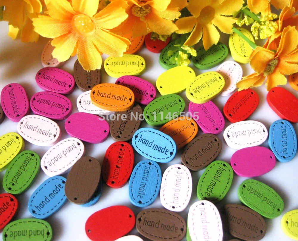 10 Licorne en Bois Perles Mélange 28 mm