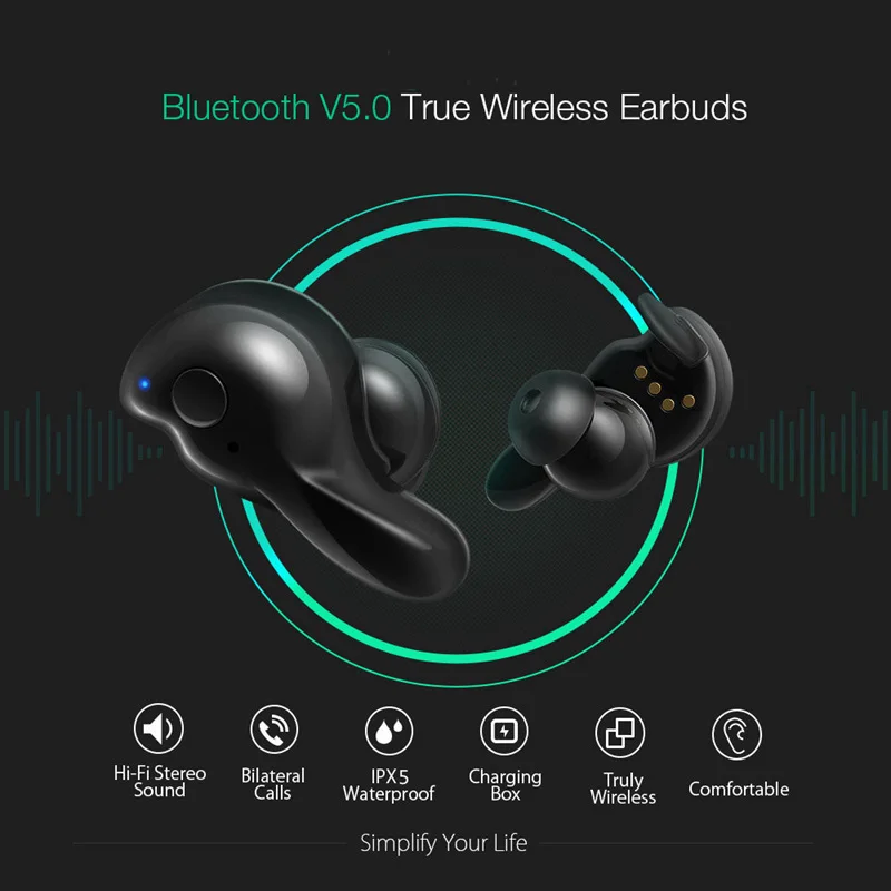 Langsdom T3 Ture Беспроводные наушники с зарядным чехлом Bluetooth беспроводные 5 0 для