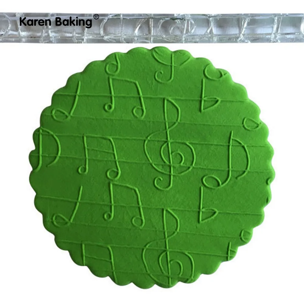 

Music Note Pattern Imprint Textured Rolling Pin Cake Embossed Decoration Tools A345