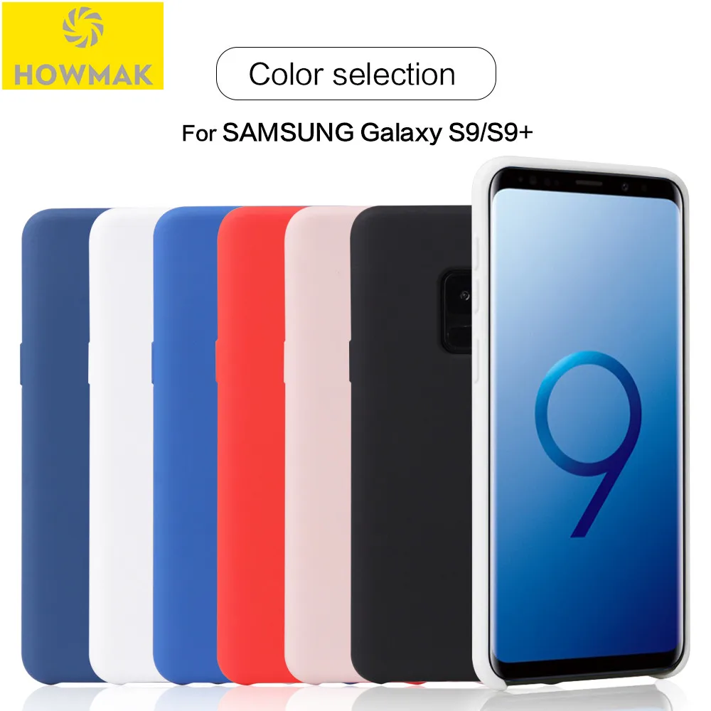 

sFor Samsung Galaxy S9 Case Original HOWMAK Official Style Soft Liquid Silicone TPU Cover Case For Samsung Galaxy S9 Plus S9Plus