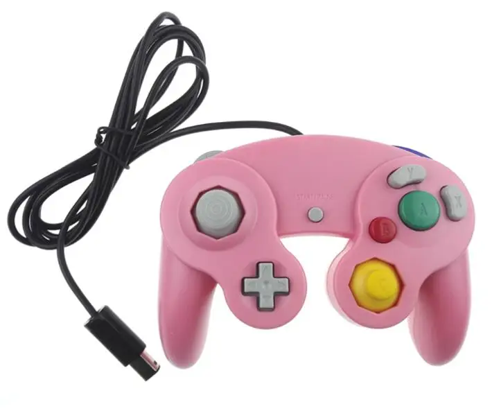 Hong Kong), предоставляется номер отслеживания проводной игровой контроллер геймпад для N-G-C джойстик с одной кнопкой для игры-кубик для W-i - Цвет: Pink