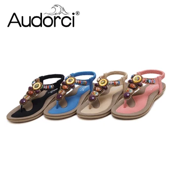 

Audorci Women Shoes 2018 Bohemia Women Sandals Summer Vintage Woman Shoe Beach Women Slippers Size 35-42