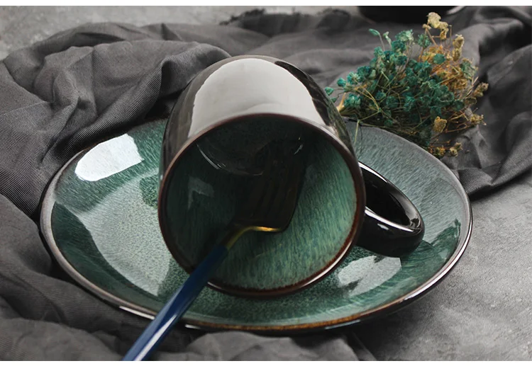 ANTOWALL Европейский стиль простой Павлин Узор Набор посуды печи глазурованное блюдо керамическая чаша для супа, салата тарелка для стейка диск кружка