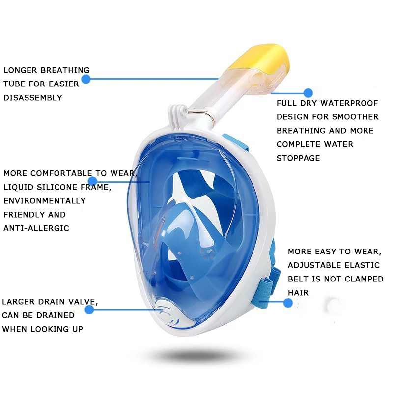 Плавающий полный уход за кожей лица Дайвинг маска подводное плавание анти туман Подводное плавание маска с анти-плавательная Маска ушной