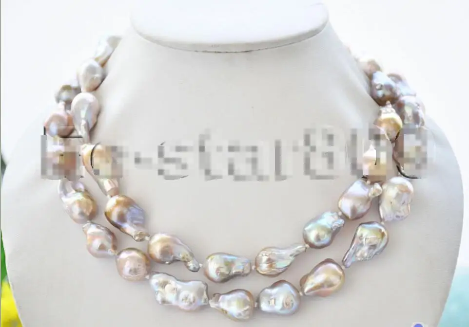 

Free shipping hot sale Women Bridal Wedding Jewelry >>34" 20mm LAVENDER BAROQUE teardrop KESHI REBORN PEARL NECKLACE
