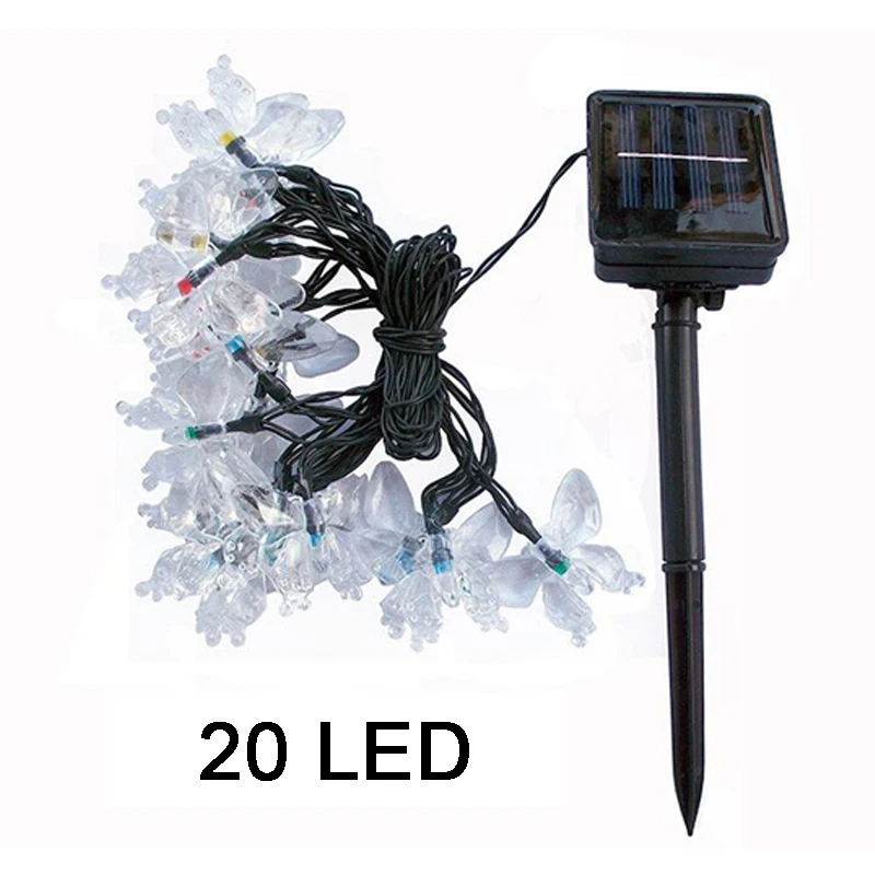 4.5M20LED Solar Light Outdoor Butterfly Solar Light String Fairy Lighting Garland Solar Powered Christmas Wedding Party Decor (6)