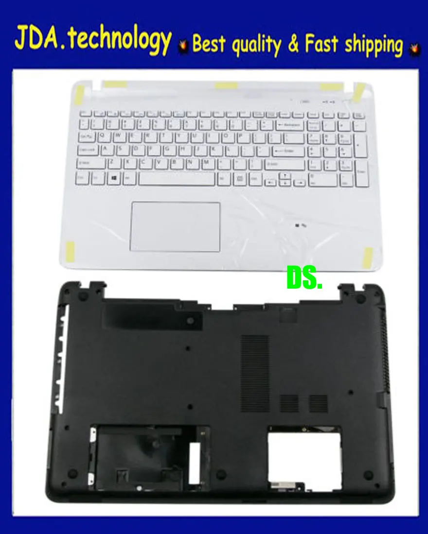 

Wellendorff New Palmrest topcase Bottom cover for Sony Vaio SVF152 SVF153 US Keyboard White Upper cover Touchpad & Bottom Case