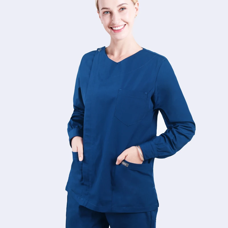 Winter Women Nurse Scrub Uniform Medical Set Hospital Workwear Shoulder