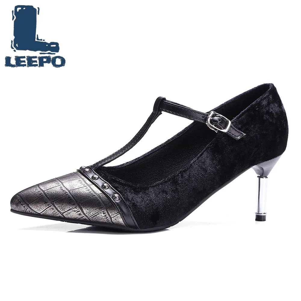 

Shoes Woman Summer High Heels Female Leopard T-Strap Pumps Women Sexy Black Pointed Toe Party Heels Ladie Stiletto Sandals