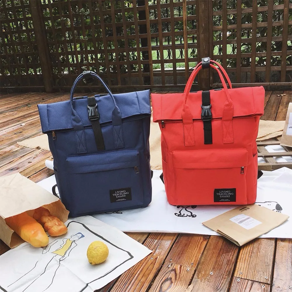 New Women Preppy Large Backpack Canvas Travel Backpack Male Mochila