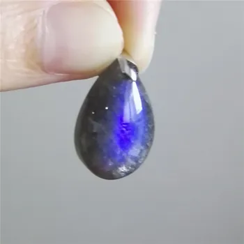 

Blue Lights Genuine Natural Labradorite Pendant Necklace Charms Crystal Moonstone Water Drop Bead Pendant Women Men 23x15x8mm