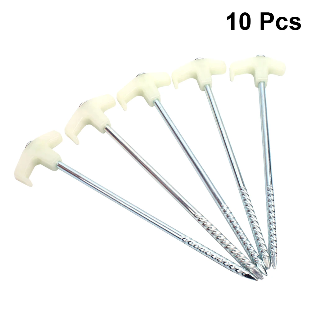 10PCS Tent Stake Pegs Fluorescence Portable Multi-function Nails Stakes Peg Gazebo Accessories for Camping Garden | Спорт и