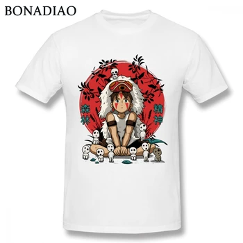 

MenMan Forest Spirits Princess Mononoke Hime T Shirt 2018 New Short Sleeve Cotton S-6XL Tee shirt