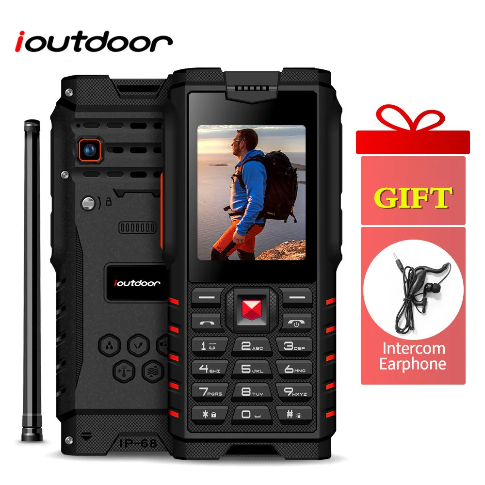 

ioutdoor T2 Feature Mobile Phone IP68 Waterproof 2 Way Radio Walkie Talkie Intercom Tri-proof 2G GSM MP3 Rugged Interphone