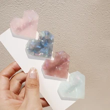 Новое поступление женские девушки милый акриловый в форме сердца блестящие заколки для волос Tinfoil шпильки с блестками заколки Бутик Аксессуары для волос