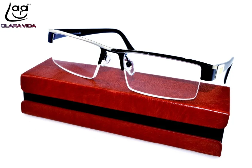 Leesbril = marca clara Vida = hombres de titanio no esférico de 12 capas de lentes de lectura de lentes + 1,0 + 1,5 + 2,0 + 2,5 + 3,0 + 3,5 + 4,0