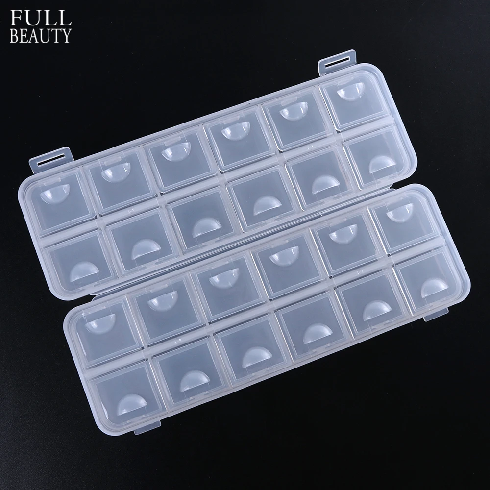 

24 Slots Rectangle Plastic Storage Box Empty Clear Holder Container for Nail Art Diamonds Jewelry Expandable Display Case CH879