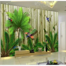 Custom wallpaper Mediterranean tropical bird forest Southeast Asia living room wall decoration waterproof material Custom wallpaper Mediterranean tropical bird forest Southeast Asia living room wall decoration waterproof material