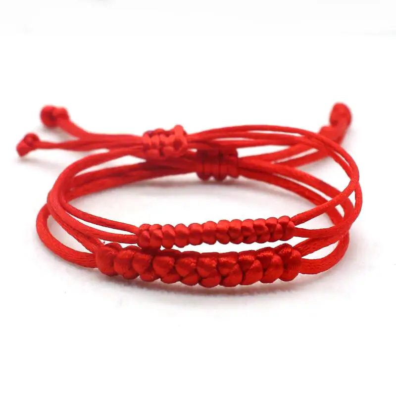 Lucky Red String Bracelet Simple Handmade Braid Adjustable King Kong Knot Charm Bracelets for Women Men Jewelry Couple Kids Gift bracelet jewelry leather bracelets shell charm bracelets