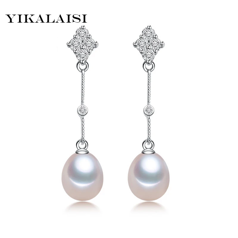 

YIKALAISI 2017 natural freshwater pearl jewelry earrings for women 925 sterling silver jewelry genuine wedding gift for girls