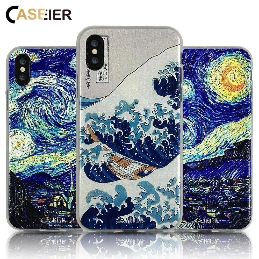 

CASEIER Case For Xiaomi Redmi 8 9 5 6 6A Starry Surfing Emboss Cases For Redmi Note 5 6 7 Pro Soft TPU Cover Funda Shell