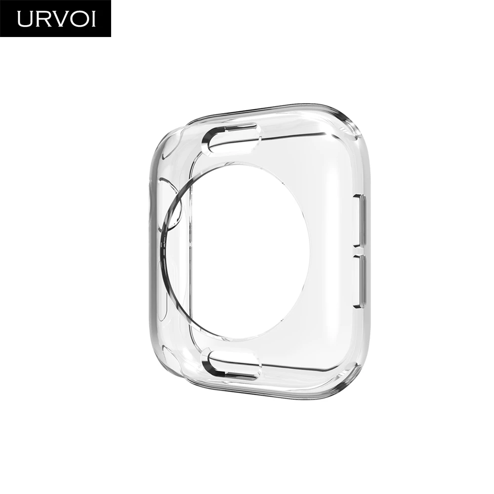 URVOI чехол из ТПУ для Apple watch series 5 4 32 прозрачная крышка протектор для часов для iWatch 38 42 40 44 мм тонкая посадка ультратонкая рамка