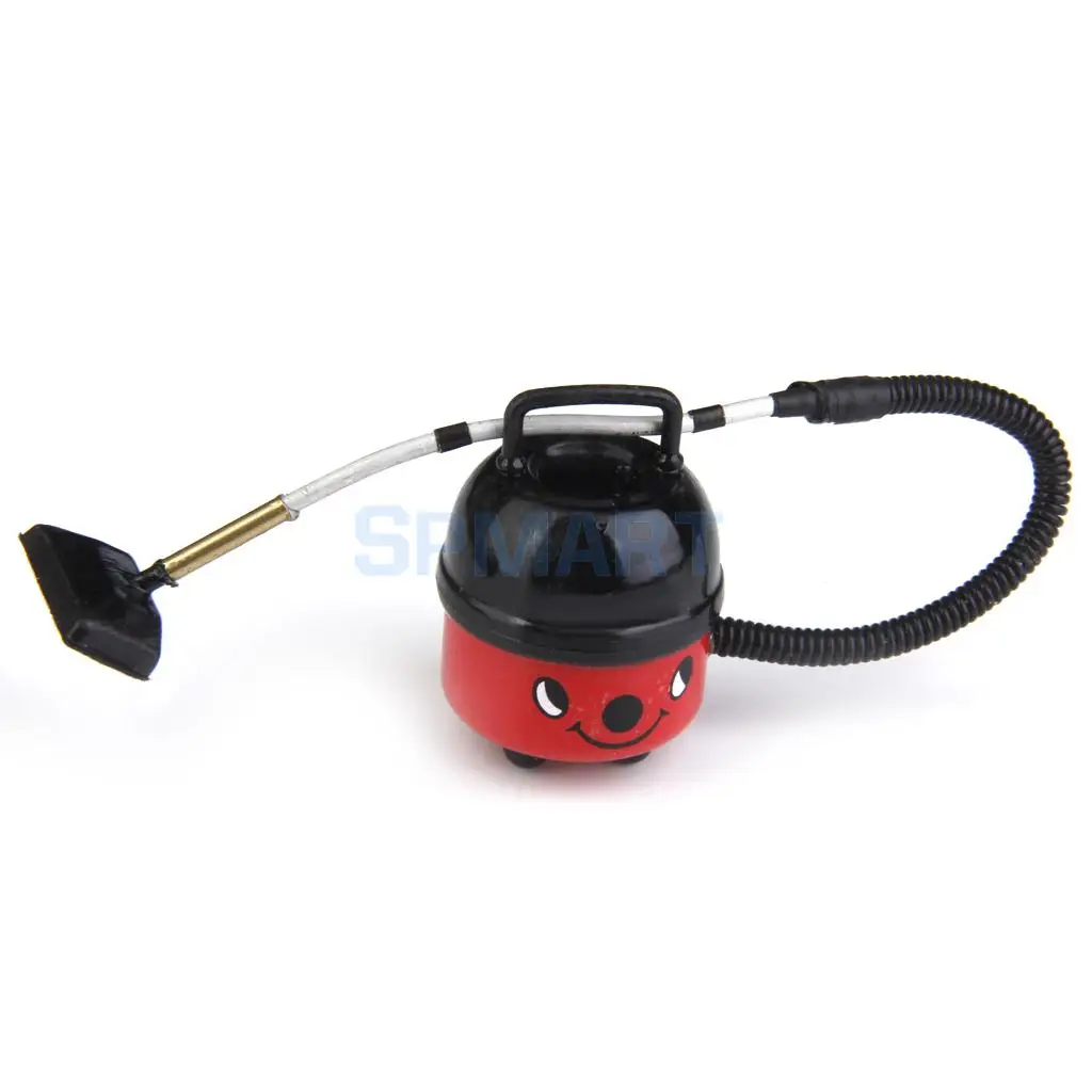 3 Pieces Garden Tools +Cute Red Plastic Vacuum Cleaner for 1/2 Doll House Miniatures Garden Accessories Kids Toy