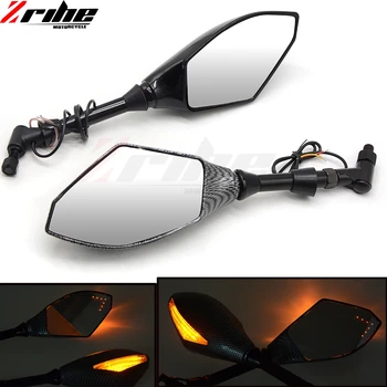 

2x universal 8mm 10mm motorcycle led rear turn lights Side view mirror indicator mirrors for Honda suzuki yamaha street bike