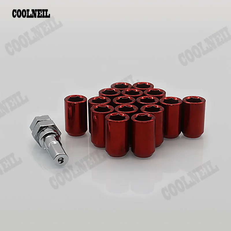 

16PCS M12x1.5/1.25mm Open End Inner Hex Racing Steel Wheel Extended Lug Nuts