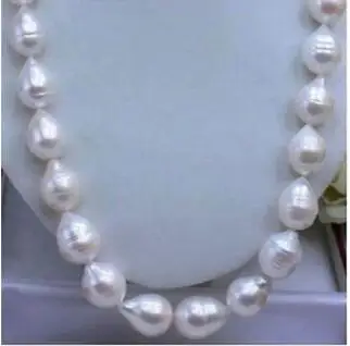 

Hot sale >>>Genuine17' 13-14mm south sea white loose pearl necklace