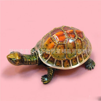 

European Chinese style Metal enamel painted crafts Retractable turtle, home decoration desktop ornaments (A505)