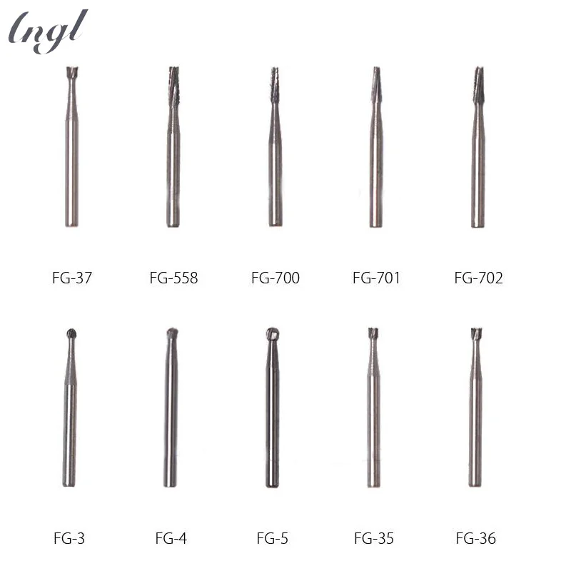 Dental-Lab-10-Pieces-Pack-Dental-Tungsten-Steel-Carbide-Burs-For-High-Speed-Handpiece-Bit-Free