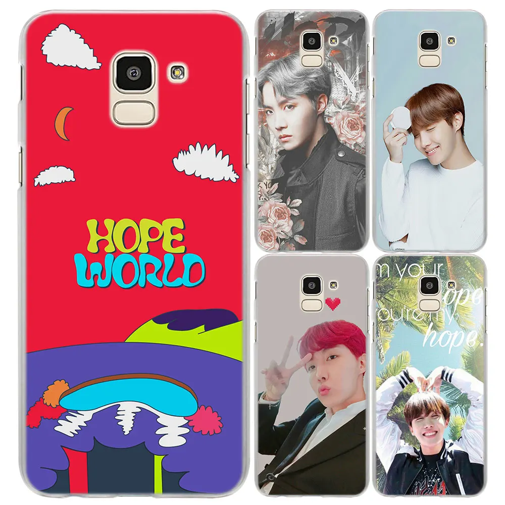 

J-Hope Hope World pattern Clear hard phone Case Cover for Samsung J4 J6 J8 2018 J3 J510 J710 J1 2016 J7 Prime