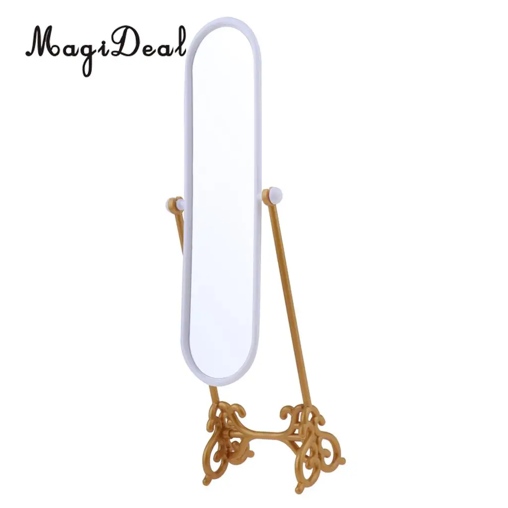 1/6 Scale Dollhouse Miniature Mini Dolls Fitting Room Dressing Mirror Model Play Set for Dolls Accessories Furniture Decoration