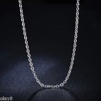 

Hot New Pure Platinum 950 Chain Women's Men O Link Necklace Pt950 16inch